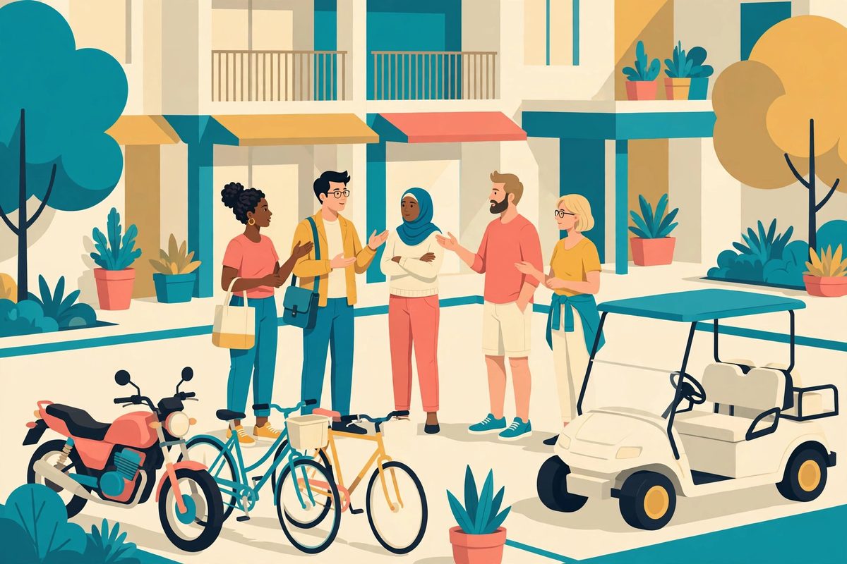 Reglas para motoras, bicicletas y carritos de golf (Motorcycles, Bicycles & Golf Carts)