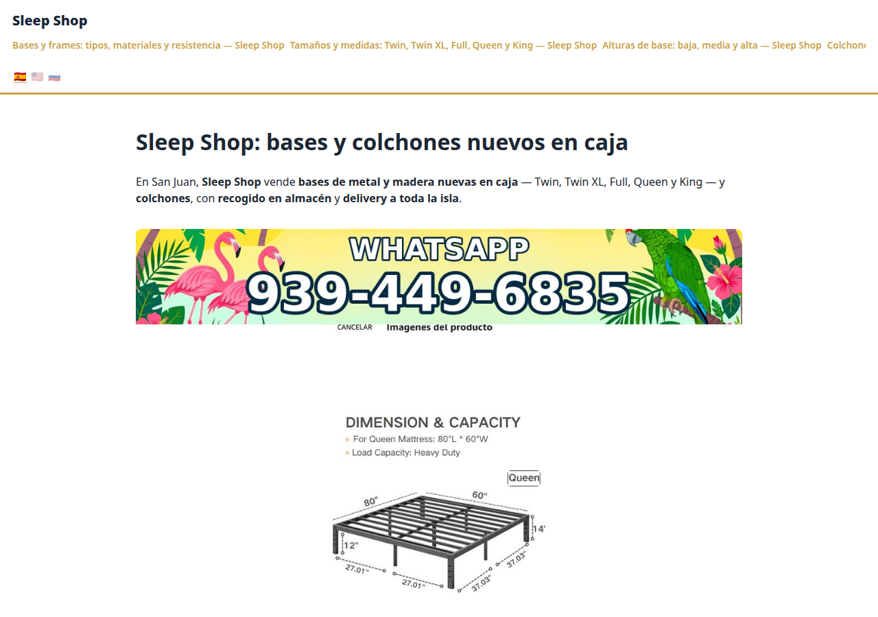 A tenant website on production after the fix: the banner and product images render as images and the sections sit in a single navigation row