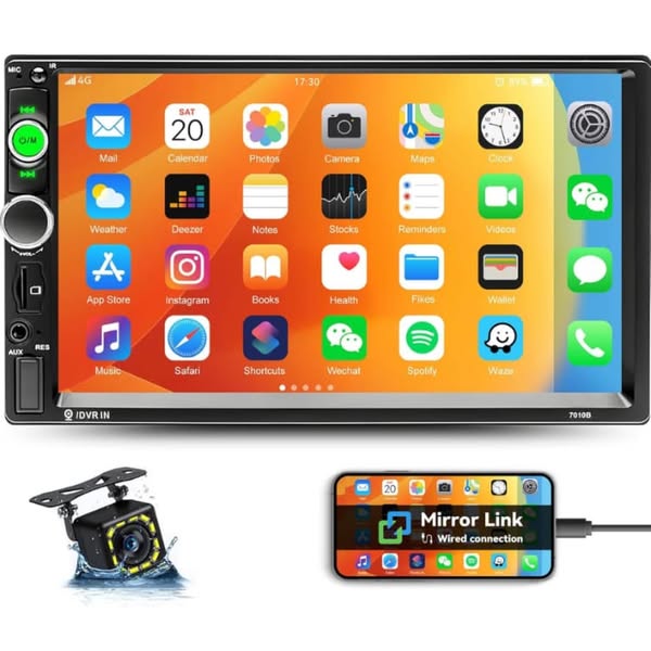 $60 Doble Din Bluetooth estéreo para coche 7 pulgadas reproductor MP5 pantalla táctil digital multimedia FM receptor